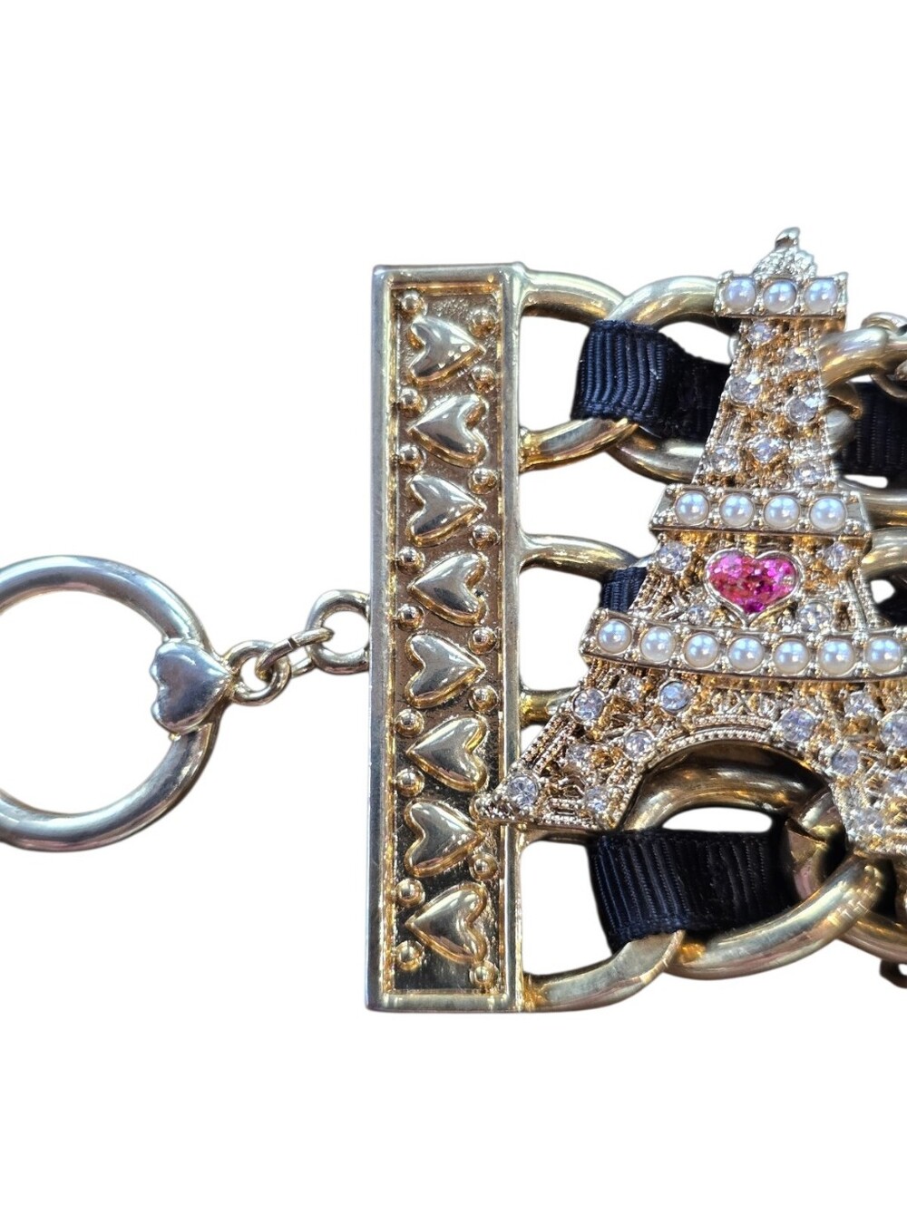 Betsey Johnson Paris Is Always A Good Idea Cat Lovers Gold Charm Bracelet - Picture 8 of 16